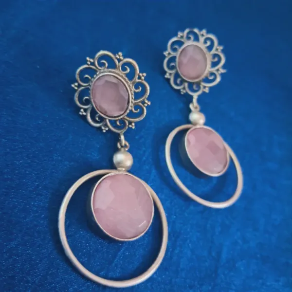 Pink Monalisa Stone Dangle