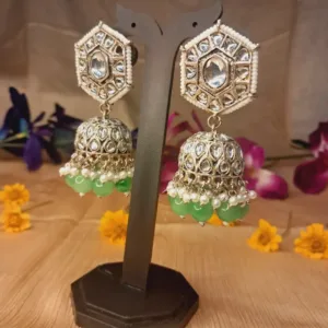 "Lightweight Oxidized German Silver Long Jhumka for Navratri & Party Wear"